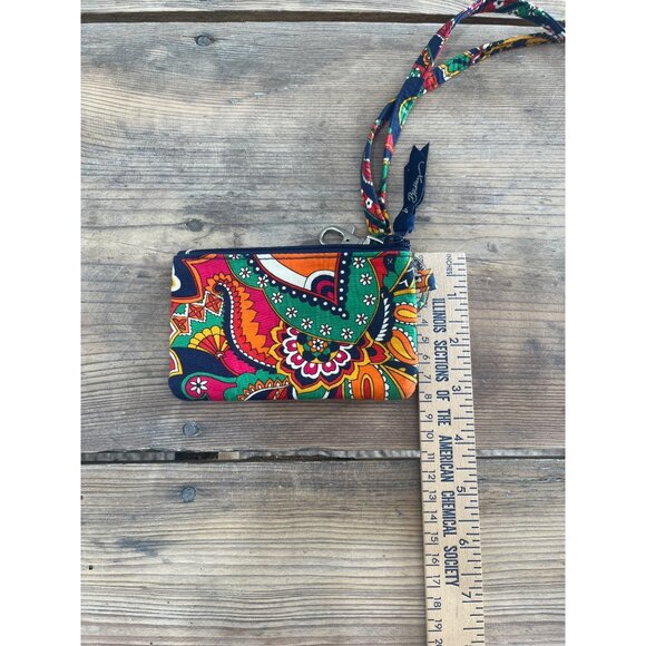 Vera Bradley Venetian Paisley ID Coin Wallat with Lanyard - Picture 4 of 5
